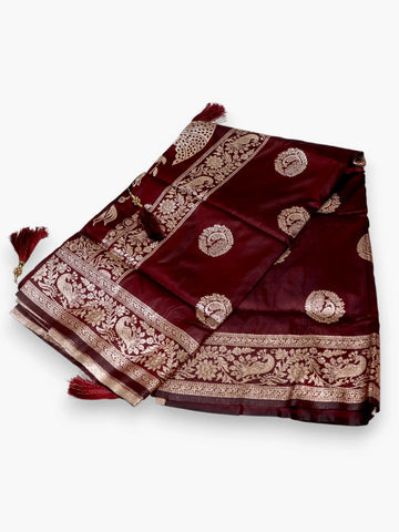 Jiarah Banarasi Silk Hast Kala Jacquard Saree