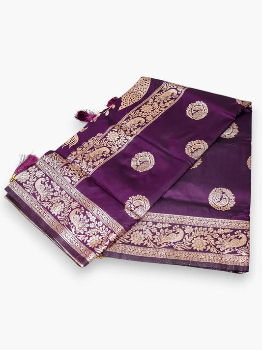 Jiarah Banarasi Silk Hast Kala Jacquard Saree Jiarah